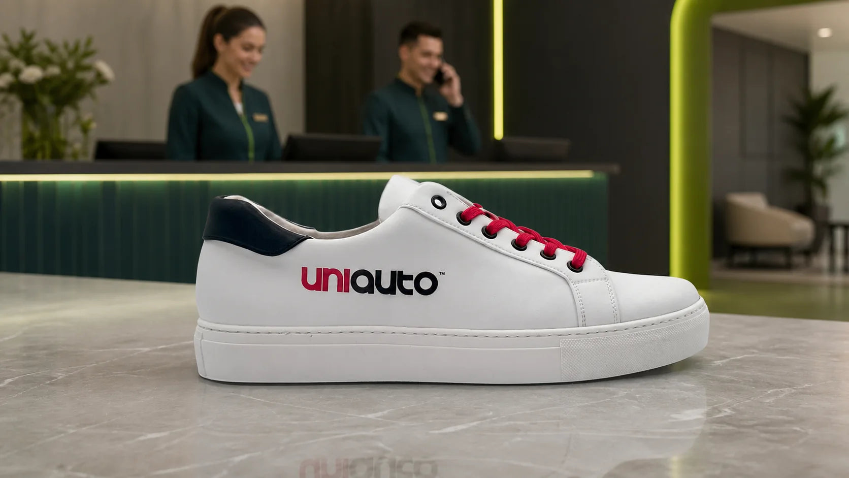 Custom branded sneaker for hospitality uniforms and professional workwear
