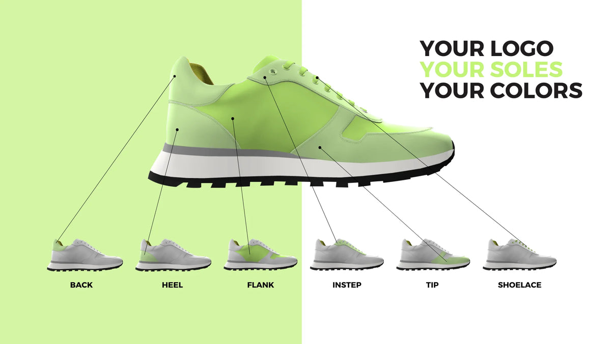 Customisable parts of a Bullfeet shoe