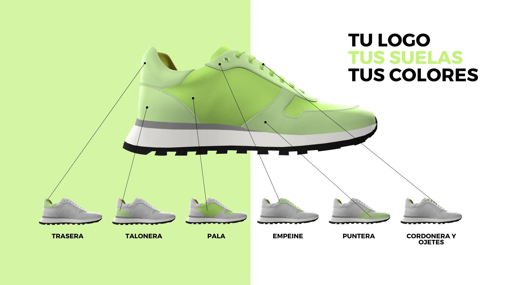 Partes personalizables de zapatillas