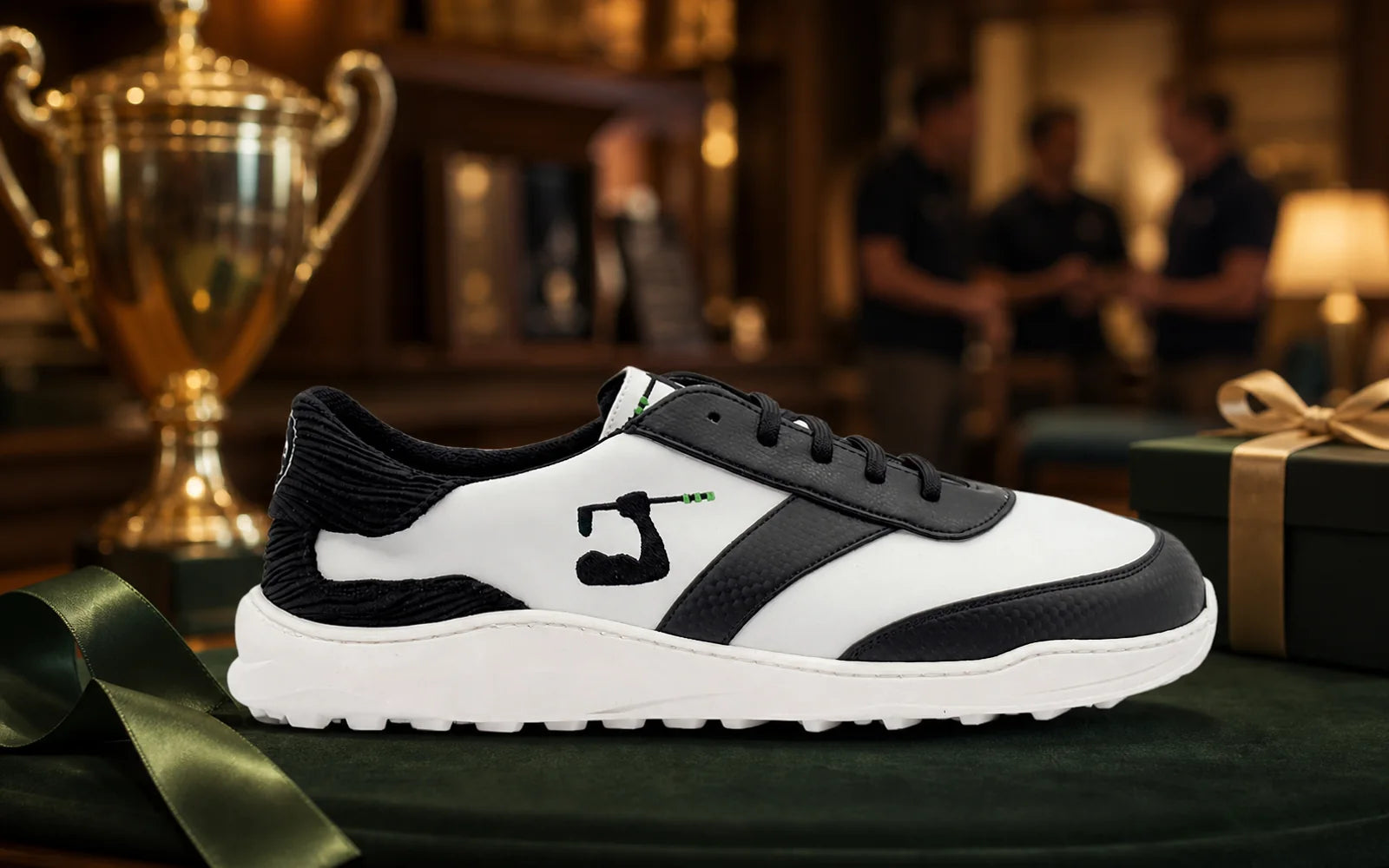Custom golf sneaker presented as a premium team gift